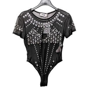NWT TWIIN Allied Grommet Mesh Bodysuit S